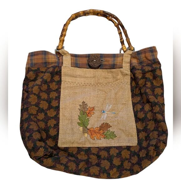 Women's Vintage Fall Forest Slouchy Hobo Bag - Picture 2 of 6